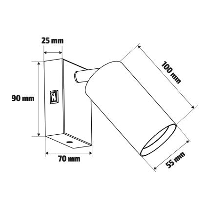 Brilagi - Wand-Spotleuchte SELE 1xGU10/30W/230V weiß/Eiche-Dekor