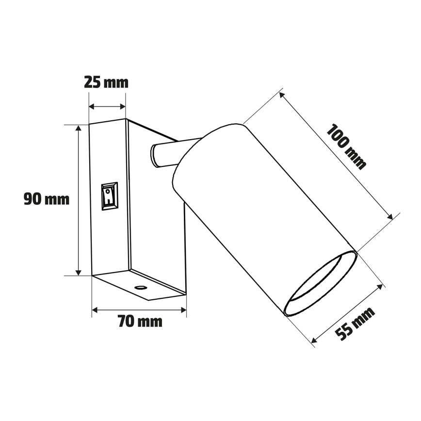 Brilagi - Wand-Spotleuchte SELE 1xGU10/30W/230V weiß/Eiche-Dekor