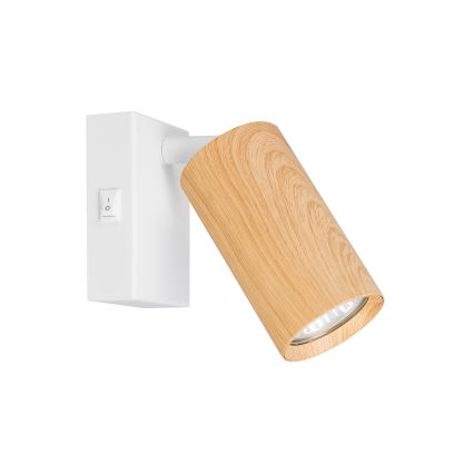 BRILAGI - Wandleuchte mit Schalter SELE 1xGU10/30W/230V weiß/Eichen-Dekor