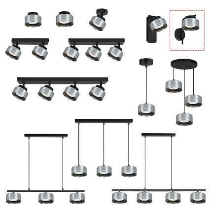 Brilagi - Wandleuchte AURA LUX 1xGX53/30W/230V schwarz/rauchfarben
