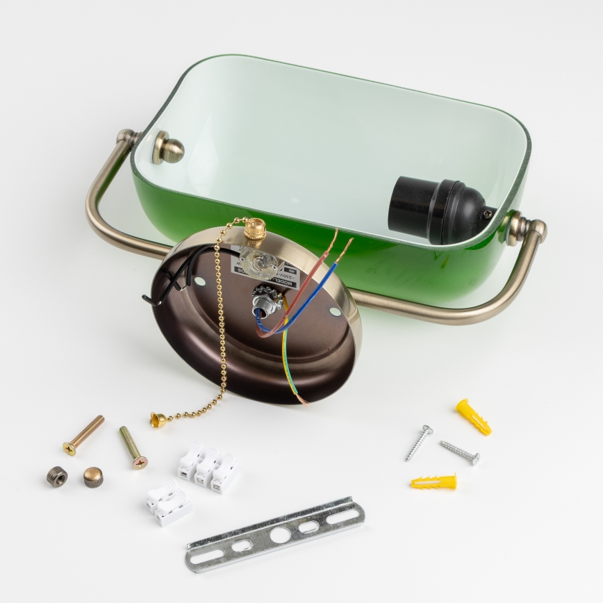 Brilagi - Wandleuchte BANK OFFICE 1xE27/60W/230V Messing/Grün