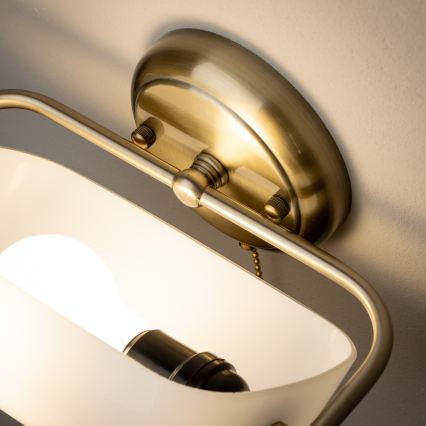 Brilagi - Wandleuchte BANK OFFICE 1xE27/60W/230V Messing/Weiß