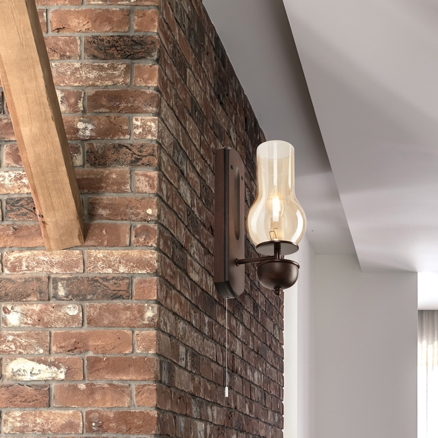 Brilagi - Wandleuchte COTTAGE 1xE14/40W/230V Buche/braun