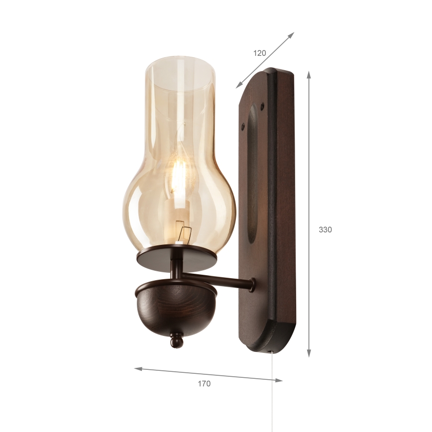 Brilagi - Wandleuchte COTTAGE 1xE14/40W/230V Buche/braun