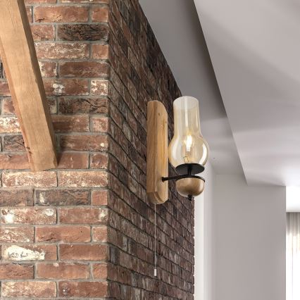 Brilagi - Wandleuchte COTTAGE 1xE14/40W/230V Eiche/braun