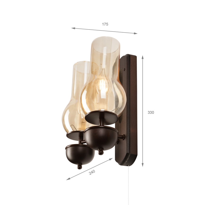 Brilagi - Wandleuchte COTTAGE 2xE14/40W/230V Buche/braun