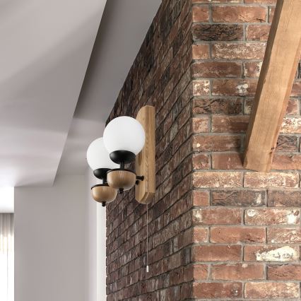 Brilagi - Wandleuchte COTTAGE 2xG9/40W/230V Eiche/weiß
