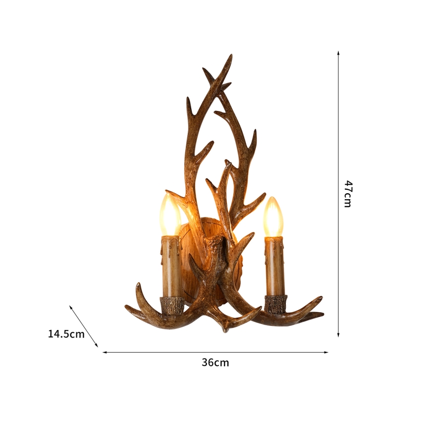 Brilagi - Wandleuchte DEER 2xE14/10W/230V Geweih
