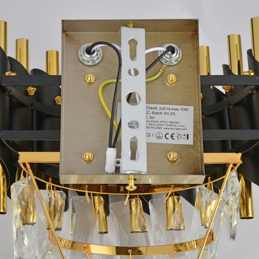 Brilagi - Wandleuchte ECLIPSE 2xE14/10W/230V schwarz/gold