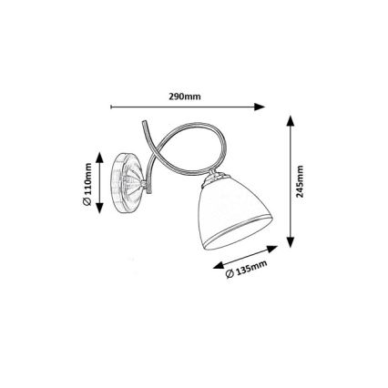 Brilagi - Wandleuchte FRED 1xE27/60W/230V bronzefarben