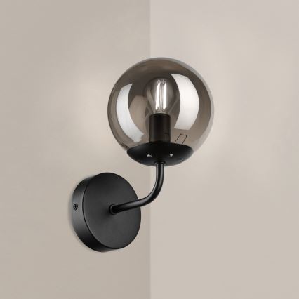 Brilagi - Wandleuchte MALIVA 1xE14/15W/230V schwarz/rauchfarben