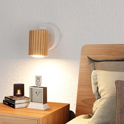 Brilagi - Wandleuchte MODERN WOOD 1xGU10/8W/230V Holz/Weiß