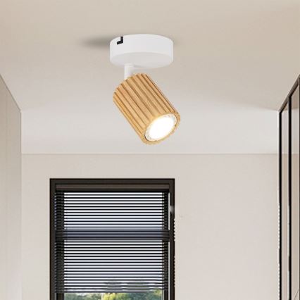 Brilagi - Wandleuchte MODERN WOOD 1xGU10/8W/230V Holz/Weiß