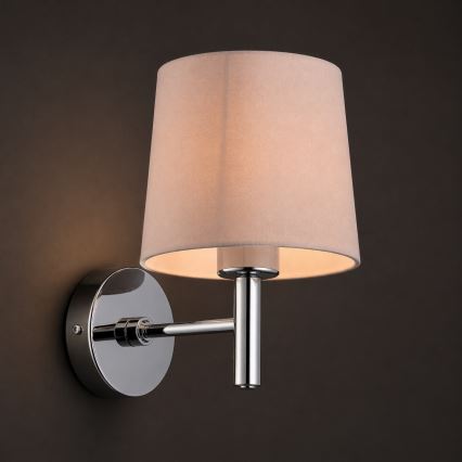 Brilagi - Wandleuchte MONTE 1xE27/15W/230V beige/glänzender Chrom