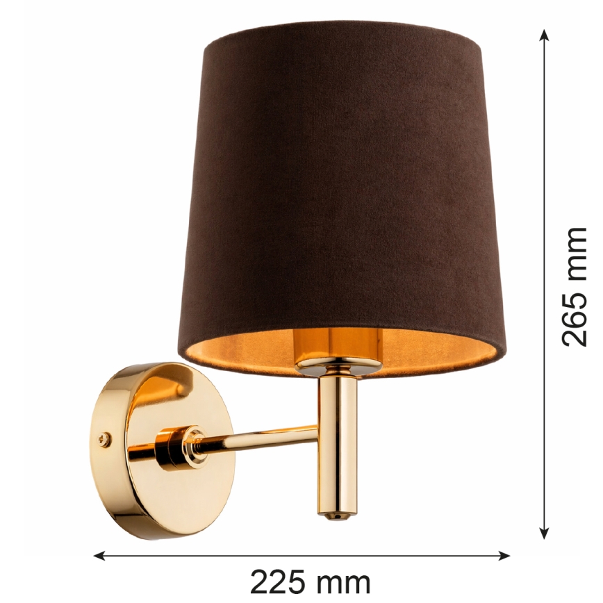 Brilagi - Wandleuchte MONTE 1xE27/60W/230V braun/gold