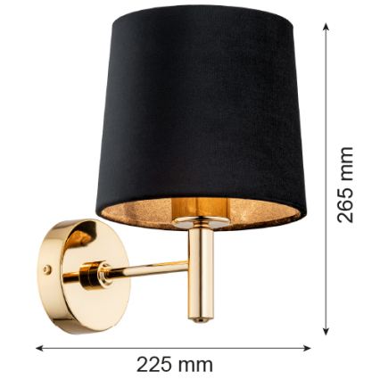 Brilagi - Wandleuchte MONTE 1xE27/60W/230V schwarz/gold