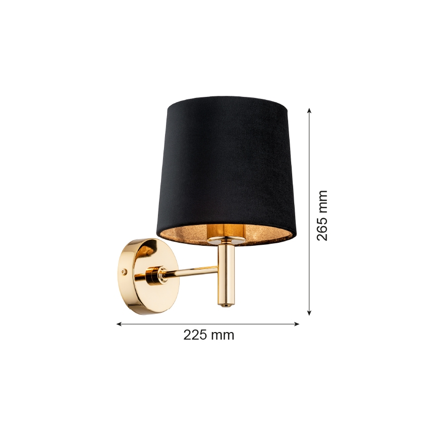 Brilagi - Wandleuchte MONTE 1xE27/60W/230V schwarz/gold