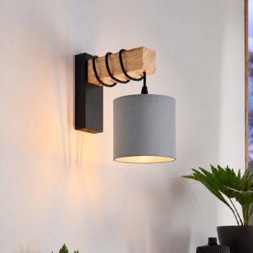 BRILAGI - Wandleuchte NUBILA 1xE27/60W/230V braun/schwarz/hellgrau