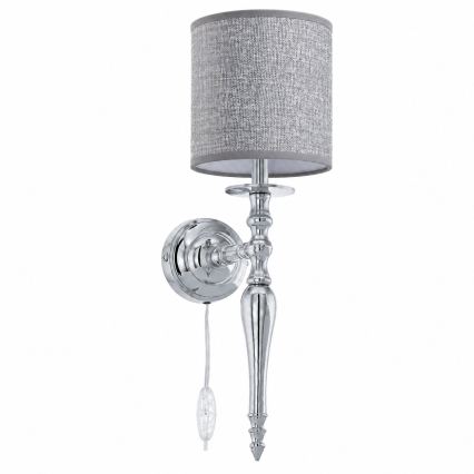 BRILAGI - Wandleuchte NUBILA 1xE27/60W/230V glänzender Chrom/grau
