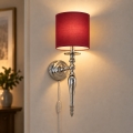 BRILAGI - Wandleuchte NUBILA 1xE27/60W/230V glänzender Chrom/Pompejanisches Rot