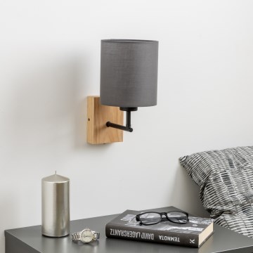 Brilagi - Wandleuchte NUBILA WOOD 1xE27/25W/230V Eiche/anthrazit
