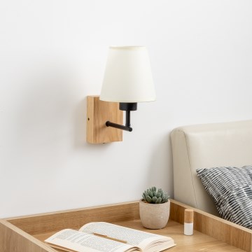Brilagi - Wandleuchte NUBILA WOOD 1xE27/25W/230V Eiche/cremefarben