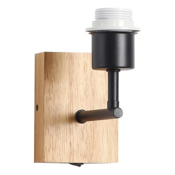 Brilagi - Wandleuchte NUBILA WOOD 1xE27/25W/230V Eiche/schwarz