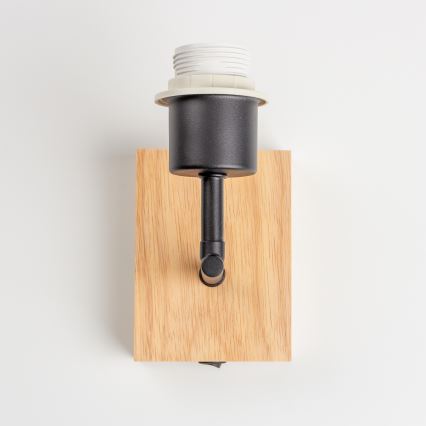 Brilagi - Wandleuchte NUBILA WOOD 1xE27/25W/230V Eiche/Schwarz/Orange