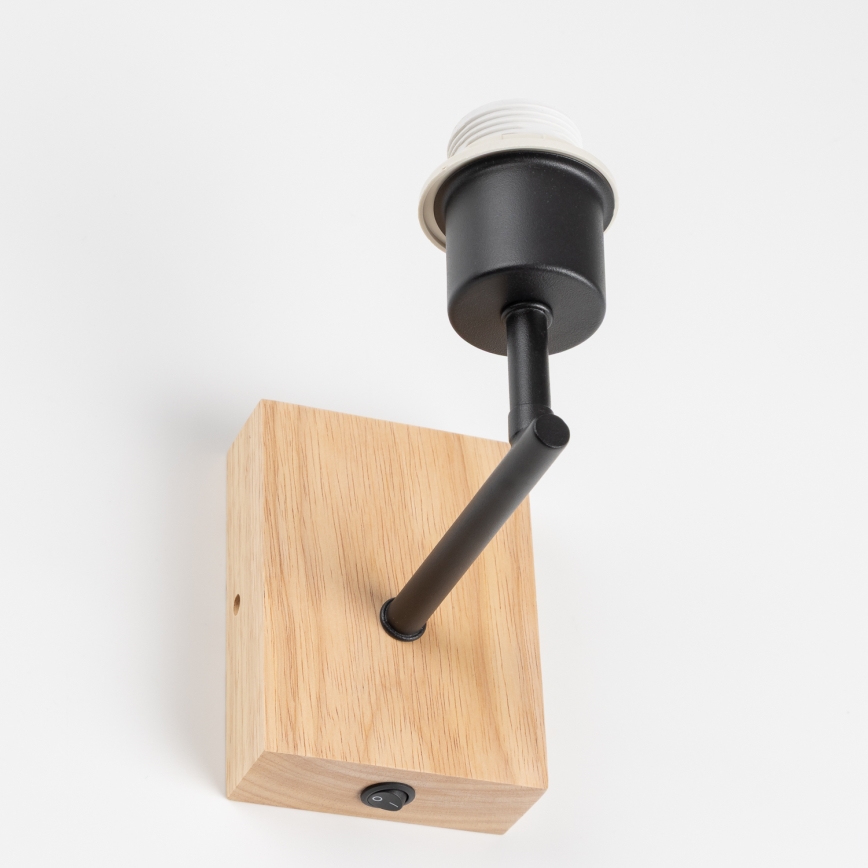Brilagi - Wandleuchte NUBILA WOOD 1xE27/25W/230V Eiche/Schwarz/Orange