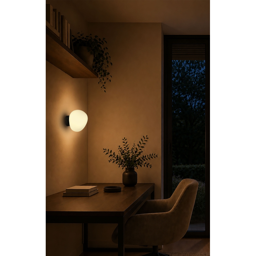 BRILAGI - Wandleuchte PEBBLES 1xE27/40W/230V Ø 20 cm schwarz
