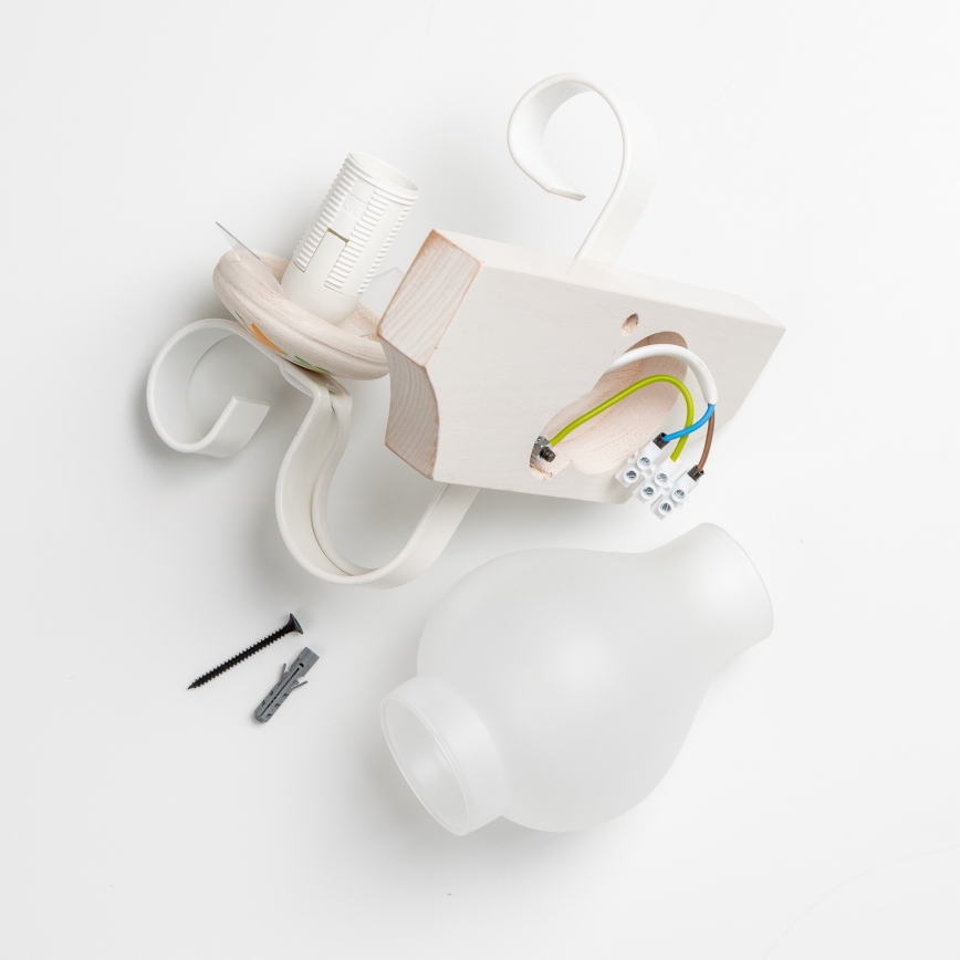 Brilagi - Wandleuchte QUEEN 1xE14/40W/230V Buche/cremefarben