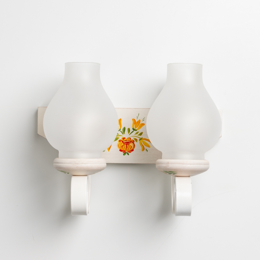 Brilagi - Wandleuchte QUEEN 2xE14/40W/230V Buche/cremefarben