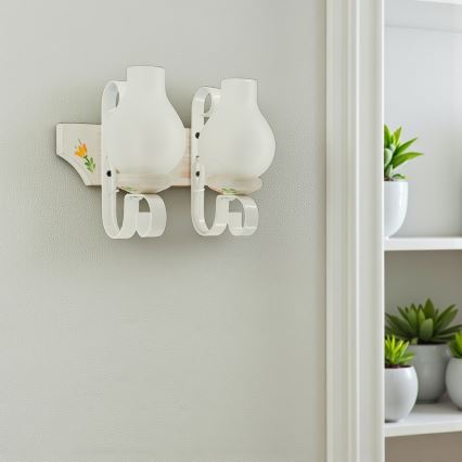 Brilagi - Wandleuchte QUEEN 2xE14/40W/230V Buche/cremefarben