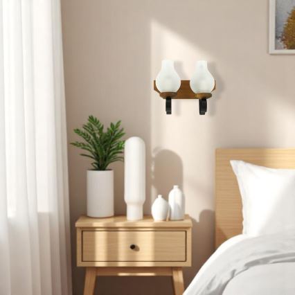 Brilagi - Wandleuchte QUEEN 2xE14/40W/230V Buche