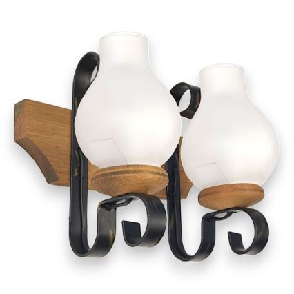 Brilagi - Wandleuchte QUEEN 2xE14/40W/230V Buche