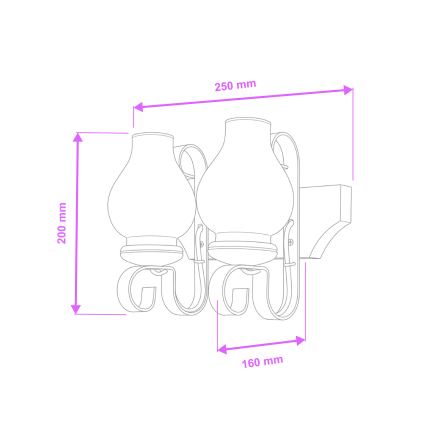 Brilagi - Wandleuchte QUEEN 2xE14/40W/230V Buche/Walnuss