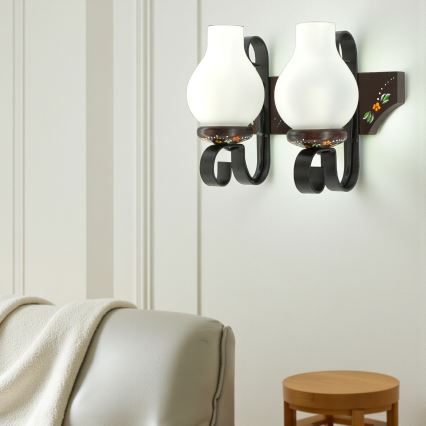 Brilagi - Wandleuchte QUEEN 2xE14/40W/230V Buche/Wenge