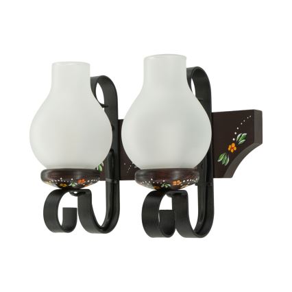 Brilagi - Wandleuchte QUEEN 2xE14/40W/230V Buche/Wenge