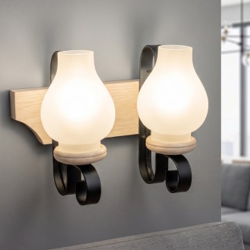 Brilagi - Wandleuchte QUEEN 2xE14/40W/230V Eiche