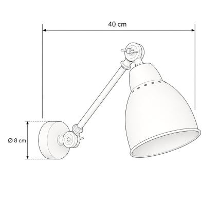 BRILAGI - Wandleuchte QUILL 1xE27/40W/230V 40 cm schwarz