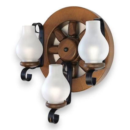 Brilagi - Wandleuchte ROATA APLICA 3xE14/40W/230V Buche/Walnuss