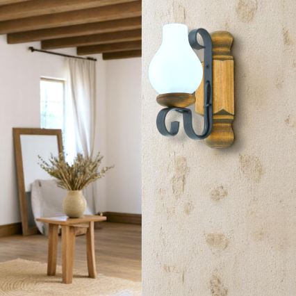 Brilagi - Wandleuchte RUSTIC 1xE14/40W/230V Buche