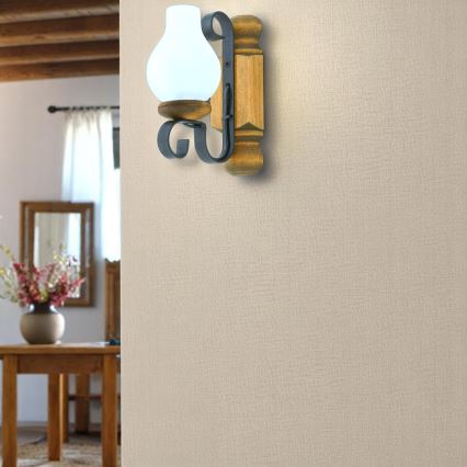 Brilagi - Wandleuchte RUSTIC 1xE14/40W/230V Buche