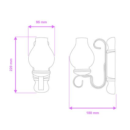 Brilagi - Wandleuchte RUSTIC 1xE14/40W/230V Buche