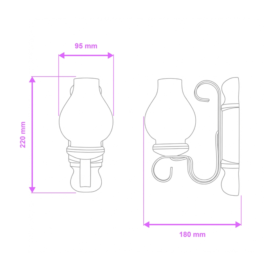 Brilagi - Wandleuchte RUSTIC 1xE14/40W/230V Buche/Walnuss