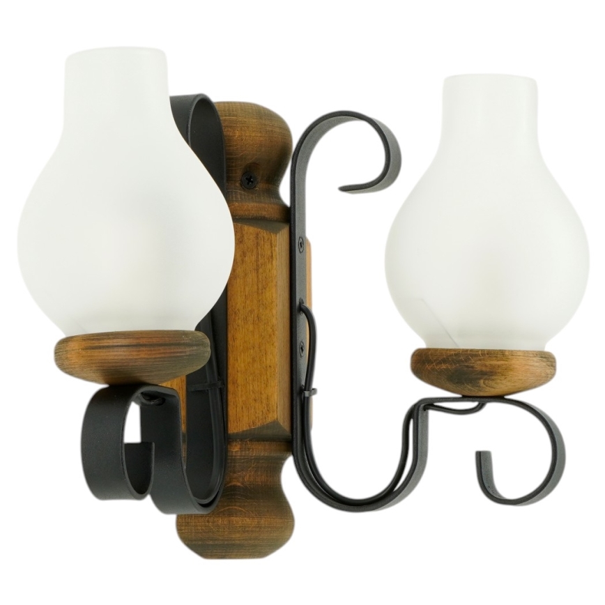 Brilagi - Wandleuchte RUSTIC 2xE14/40W/230V Buche/Walnuss