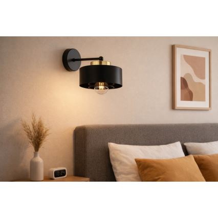 Brilagi - Wandleuchte SPRING 1xE27/60W/230V schwarz/gold