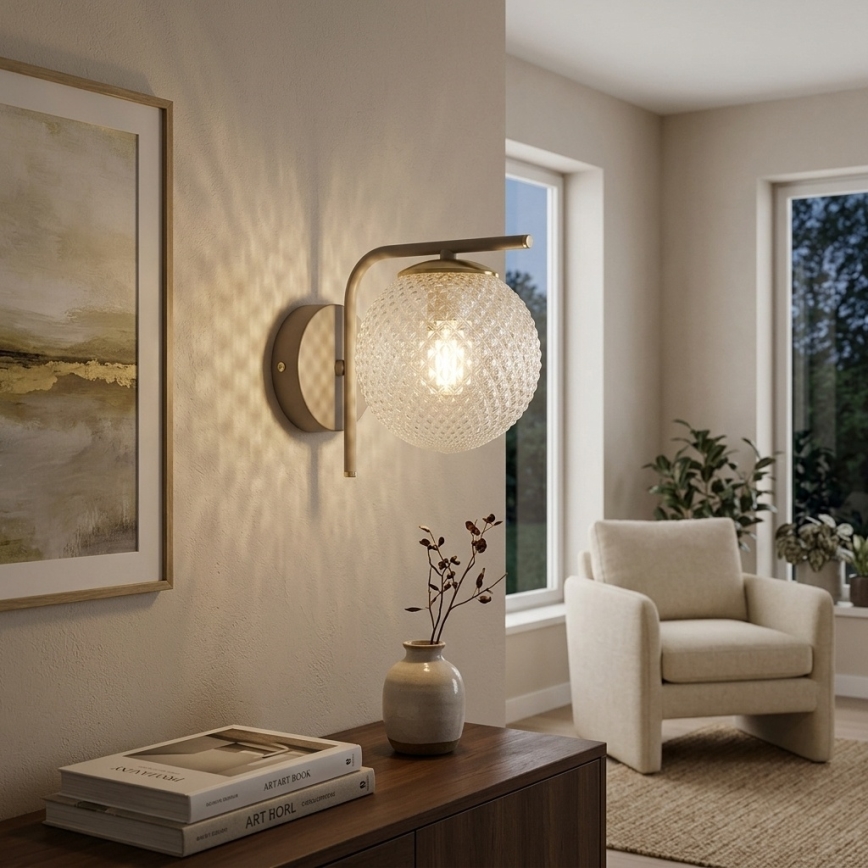 BRILAGI - Wandleuchte STELLA 1xE27/60W/230V beige/gold