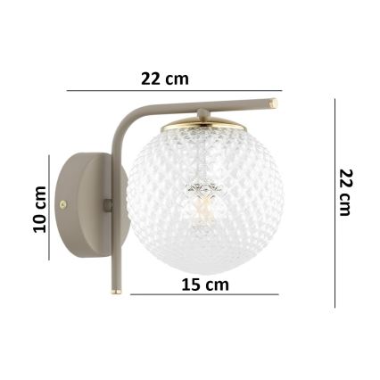 BRILAGI - Wandleuchte STELLA 1xE27/60W/230V beige/gold