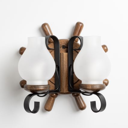 Brilagi - Wandleuchte TIMONA 2xE14/40W/230V Buche/Walnuss